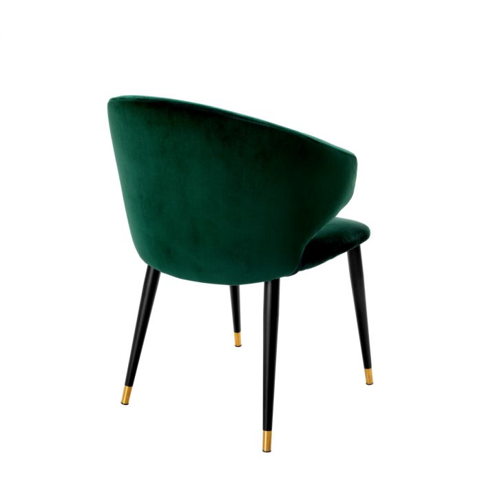 Dining Chair Volante with arm roche dark green velvet