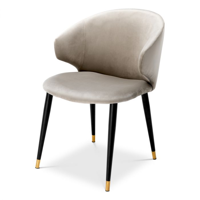 Dining Chair Volante with arm roche beige velvet