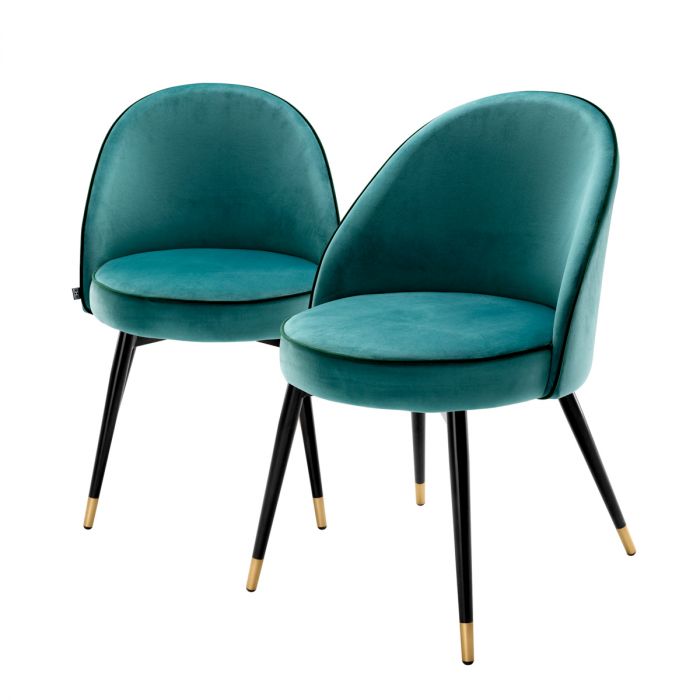 Dining Chair Cooper roche turquoise velvet set of 2