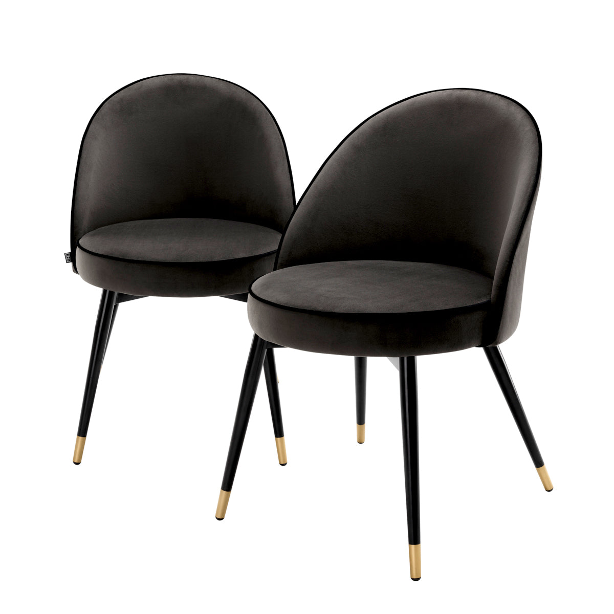 Dark Gray Velvet Dining Chairs (2) Cooper