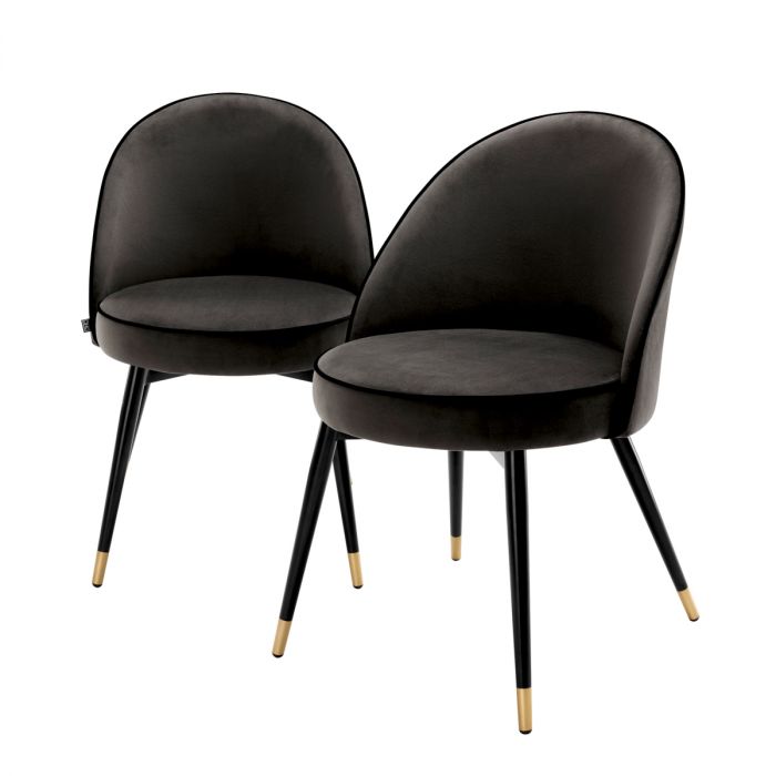 Dining Chair Cooper roche dark grey velvet set of 2