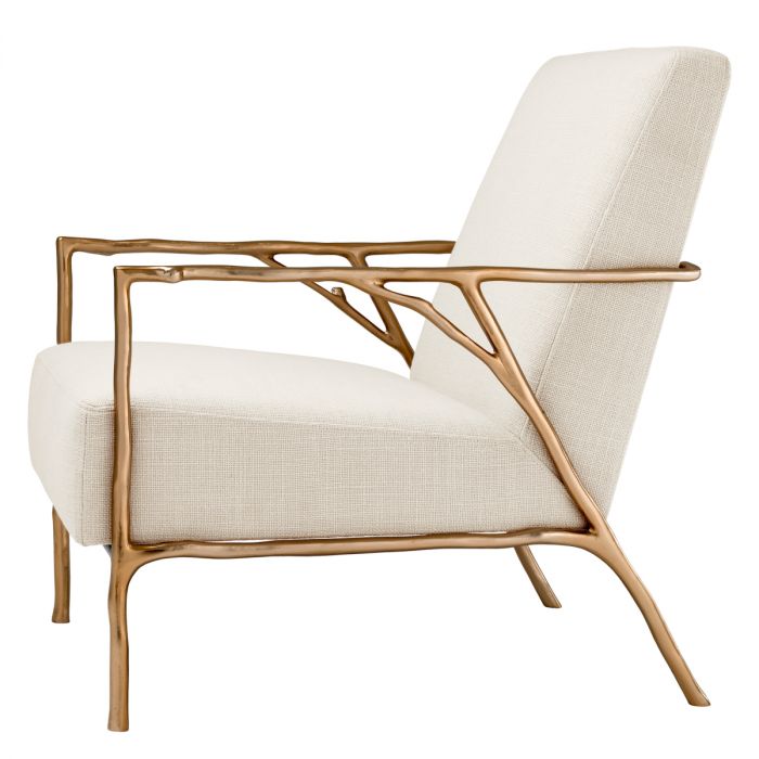 Chair Antico gold finish panama natural