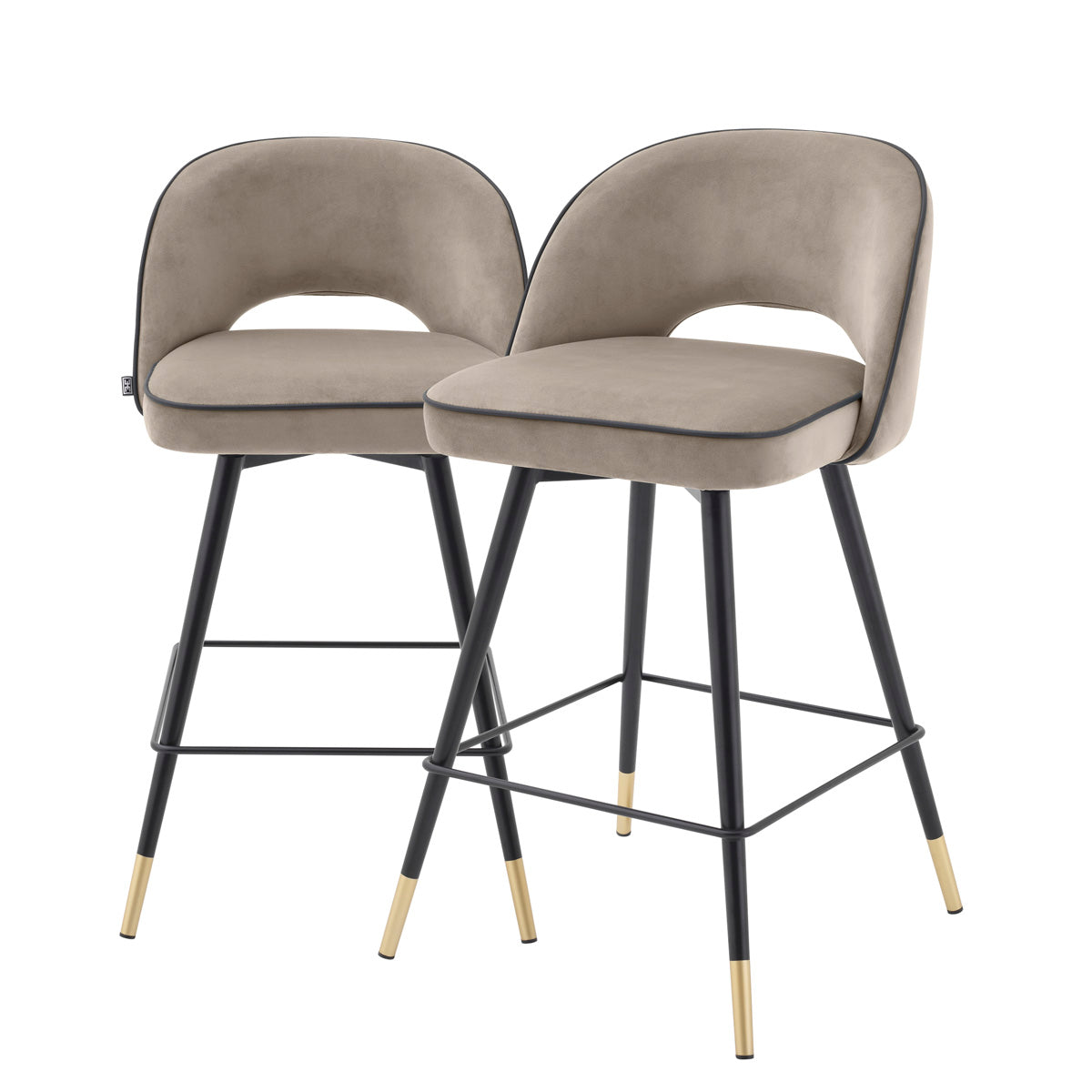 Gray Velvet Swivel Counter Stools (2) Cliff