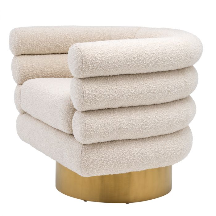 Swivel Chair Maguire bouclé cream