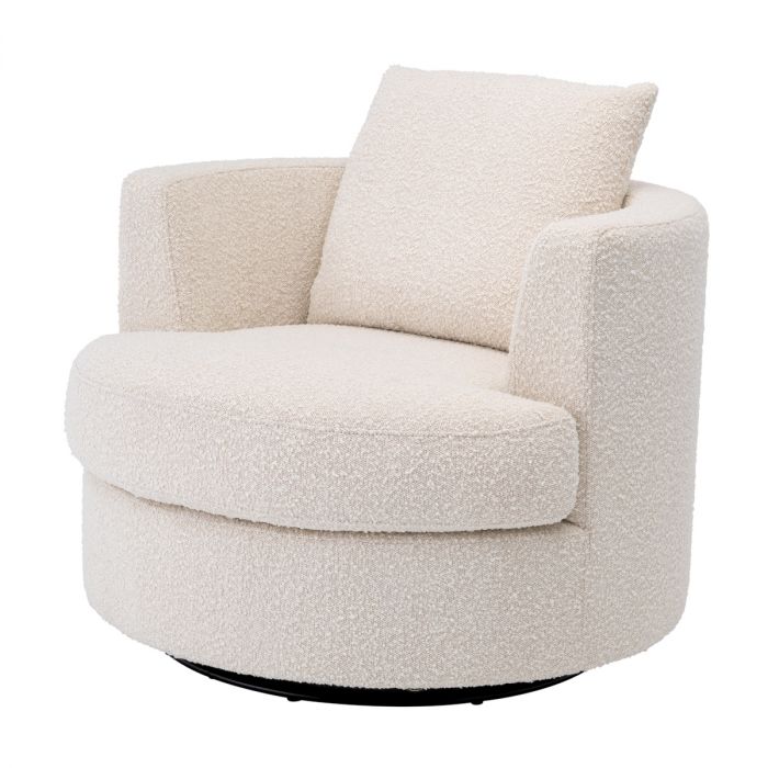 Swivel Chair Felix bouclé cream
