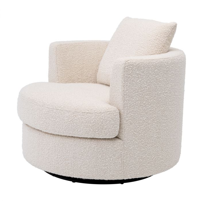 Swivel Chair Felix bouclé cream