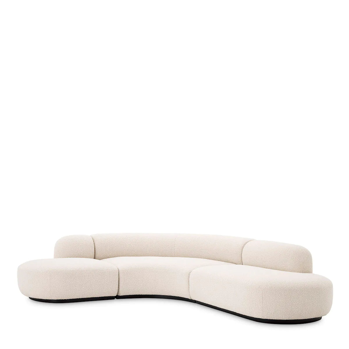 Boucle Cream Curved Modern Sofa L Bjorn