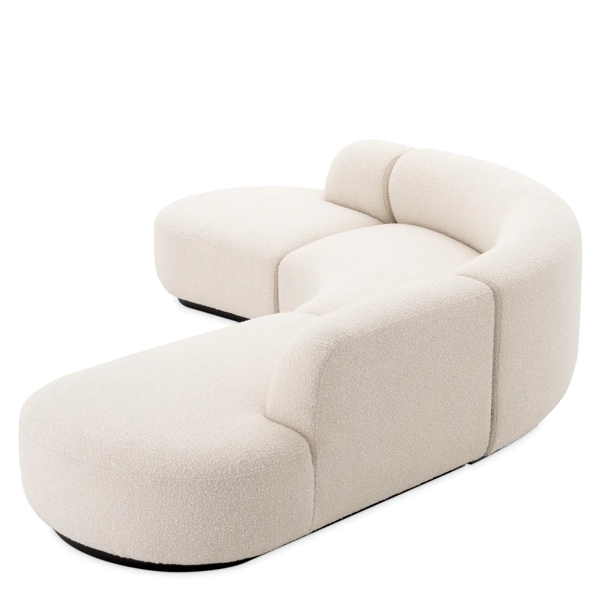 Boucle Cream Curved Modern Sofa L Bjorn
