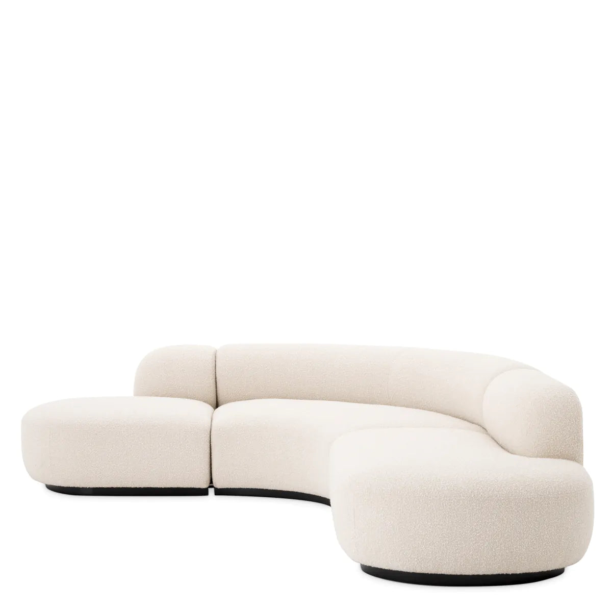 Boucle Cream Curved Modern Sofa L Bjorn