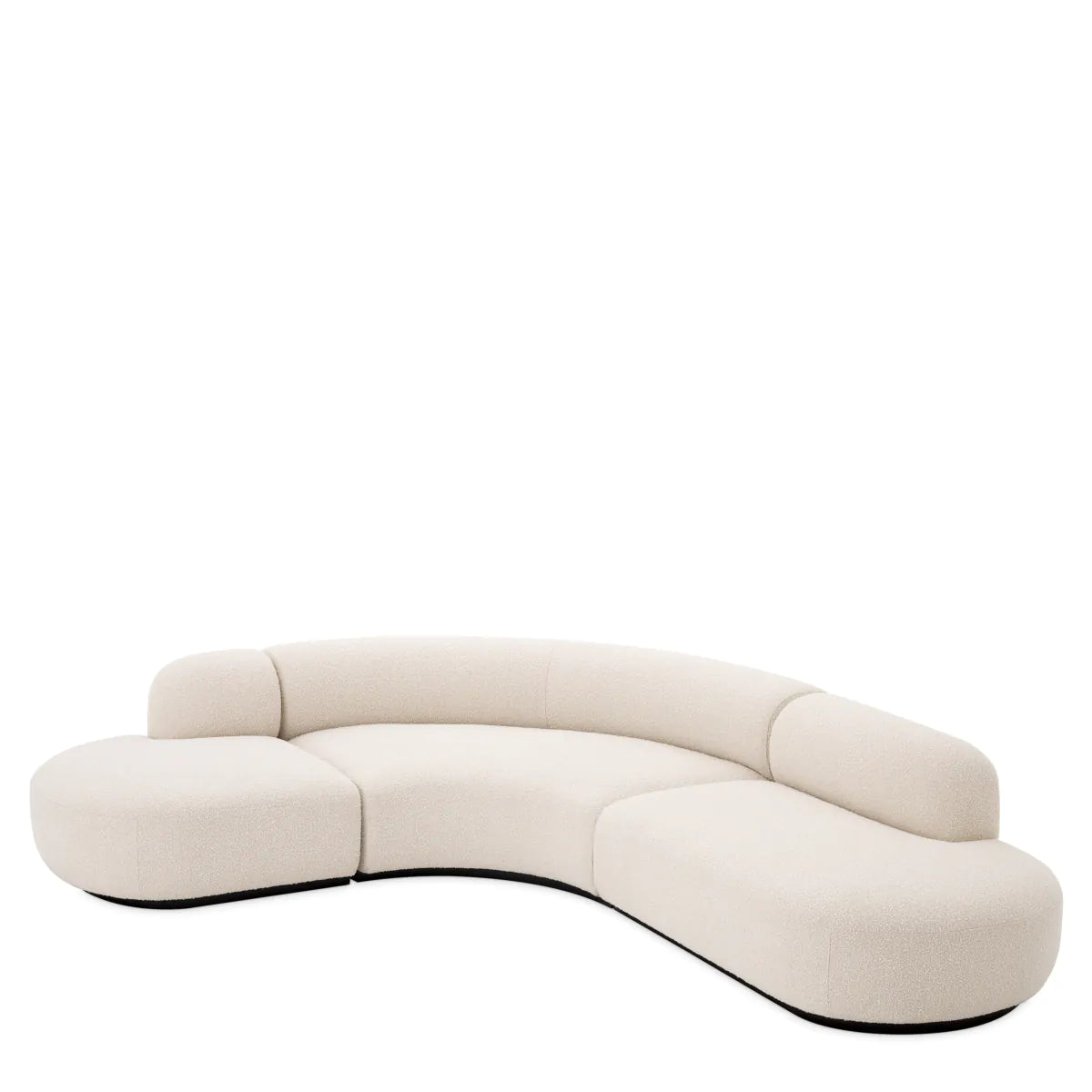 Boucle Cream Curved Modern Sofa L Bjorn