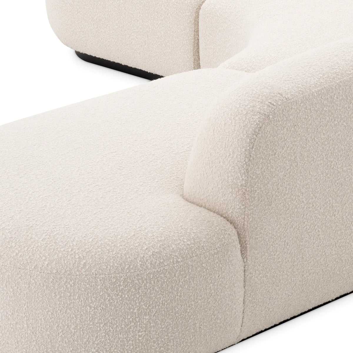 Boucle Cream Curved Modern Sofa L Bjorn