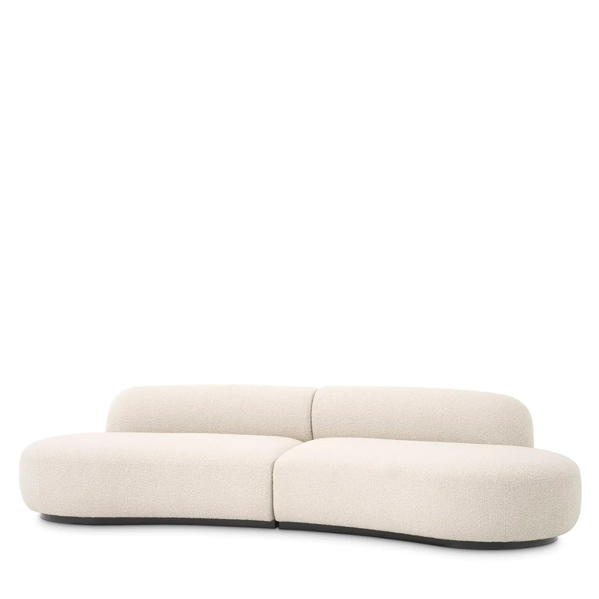 Bouclé Cream Curved Modern Sofa S Bjorn