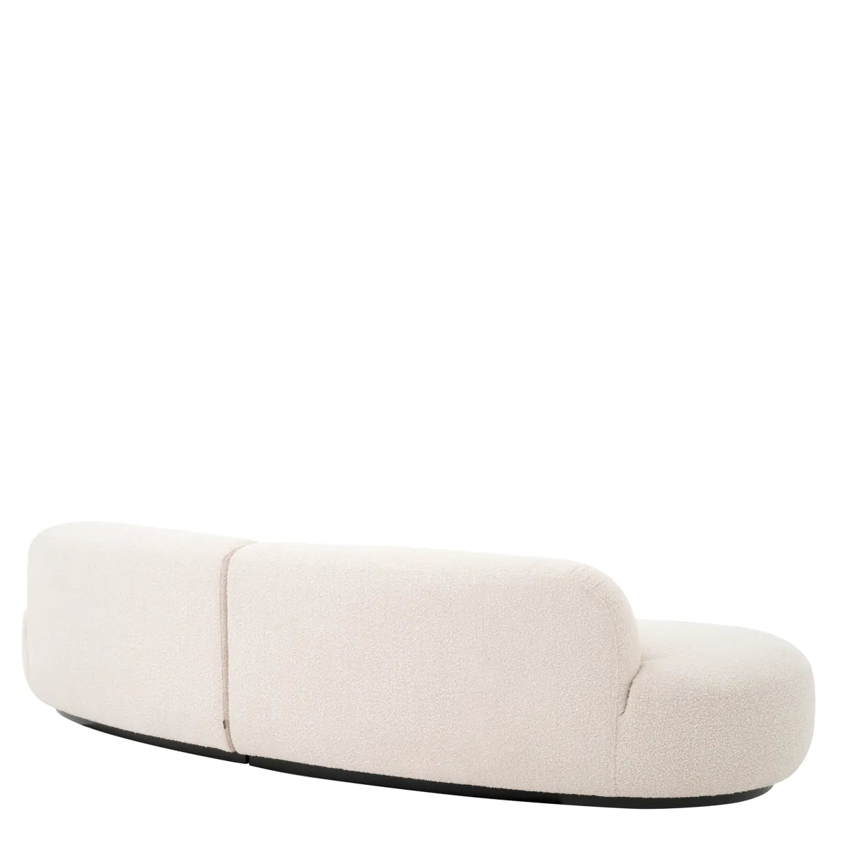 Bouclé Cream Curved Modern Sofa S Bjorn