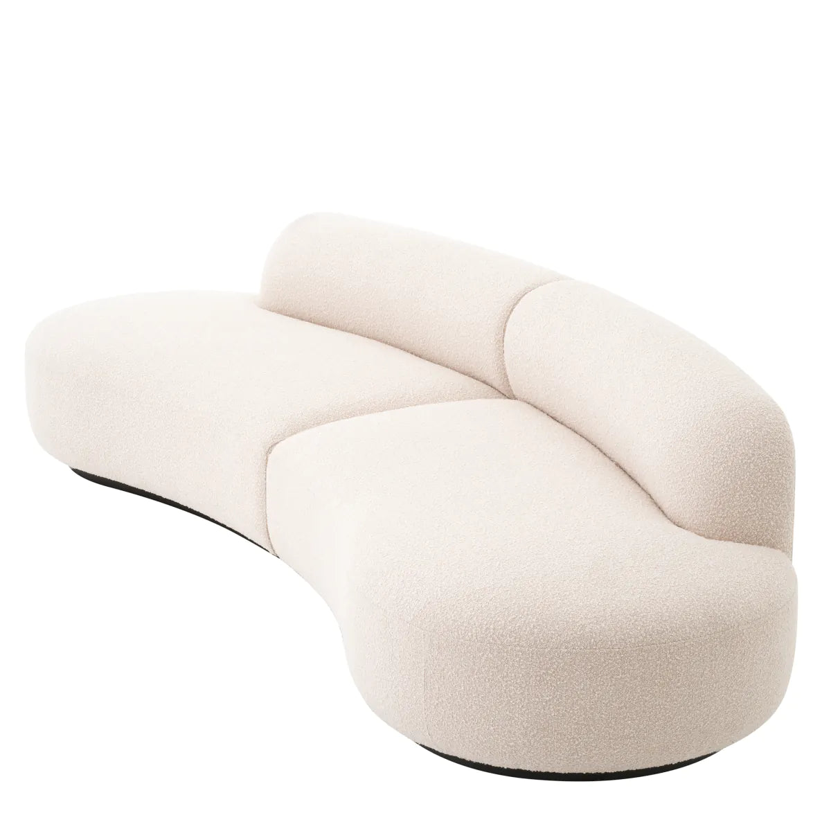 Bouclé Cream Curved Modern Sofa S Bjorn