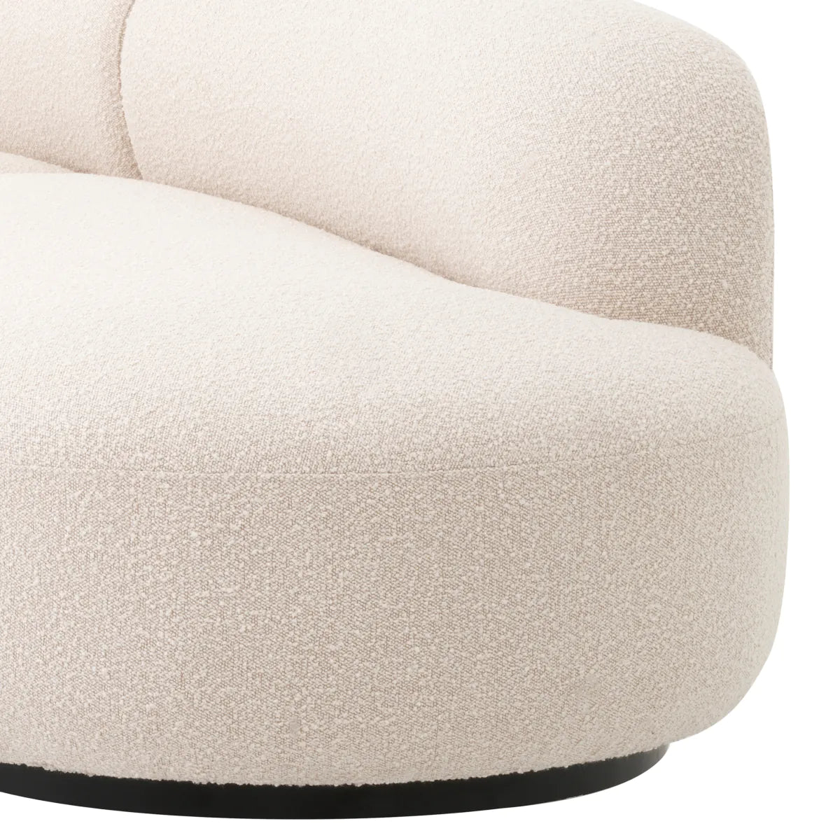 Bouclé Cream Curved Modern Sofa S Bjorn