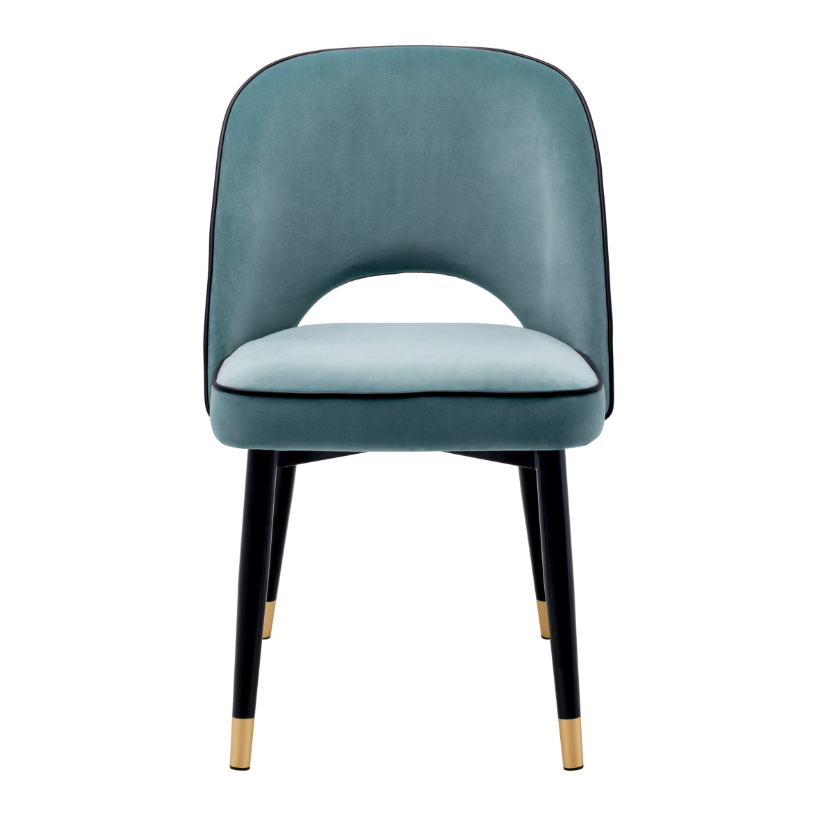 Blue Velvet Cut-Out Dining Chair (2) Cliff