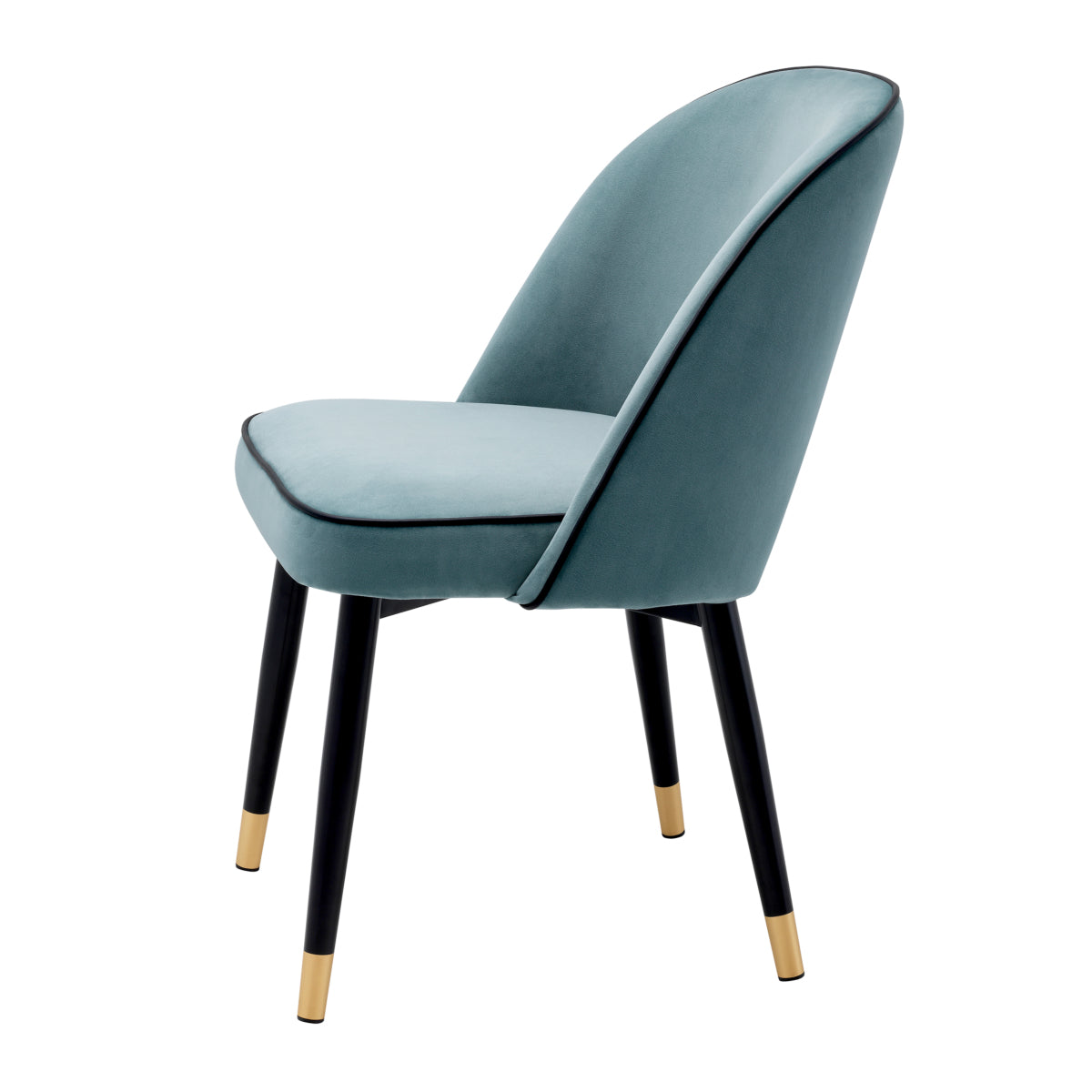 Blue Velvet Cut-Out Dining Chair (2) Cliff