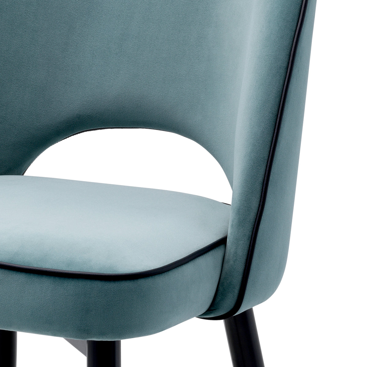 Blue Velvet Cut-Out Dining Chair (2) Cliff