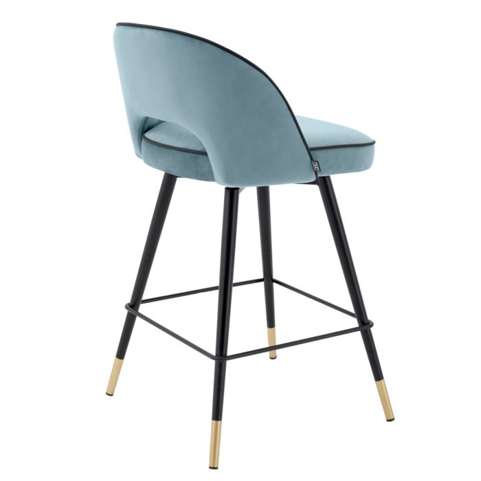Counter Stool Cliff savona blue velvet set of 2