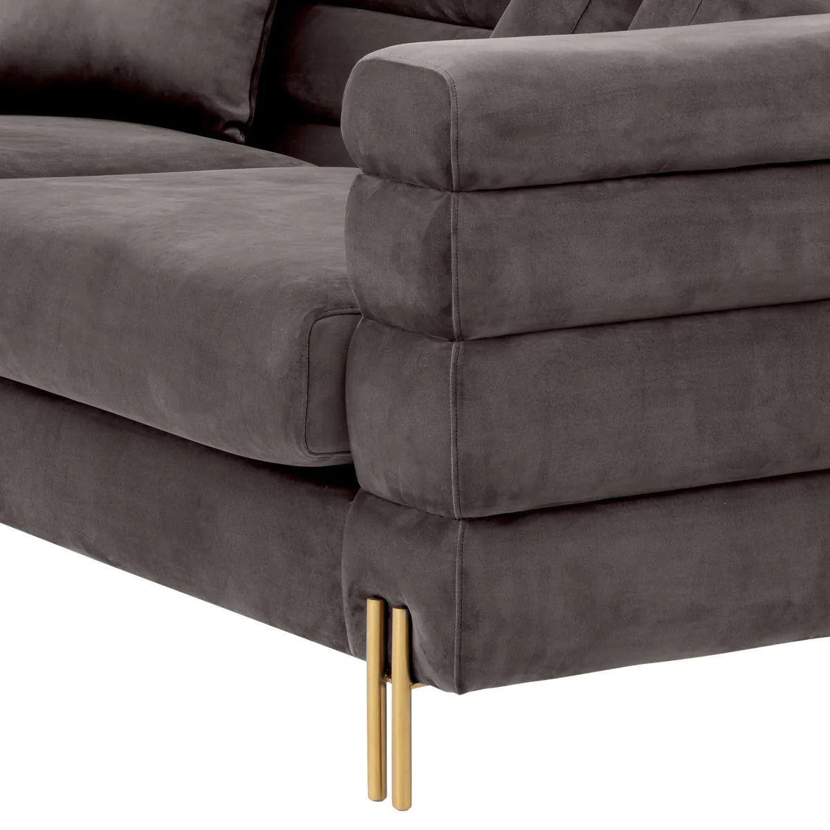 Savona Gray Modern Art Deco Sofa York