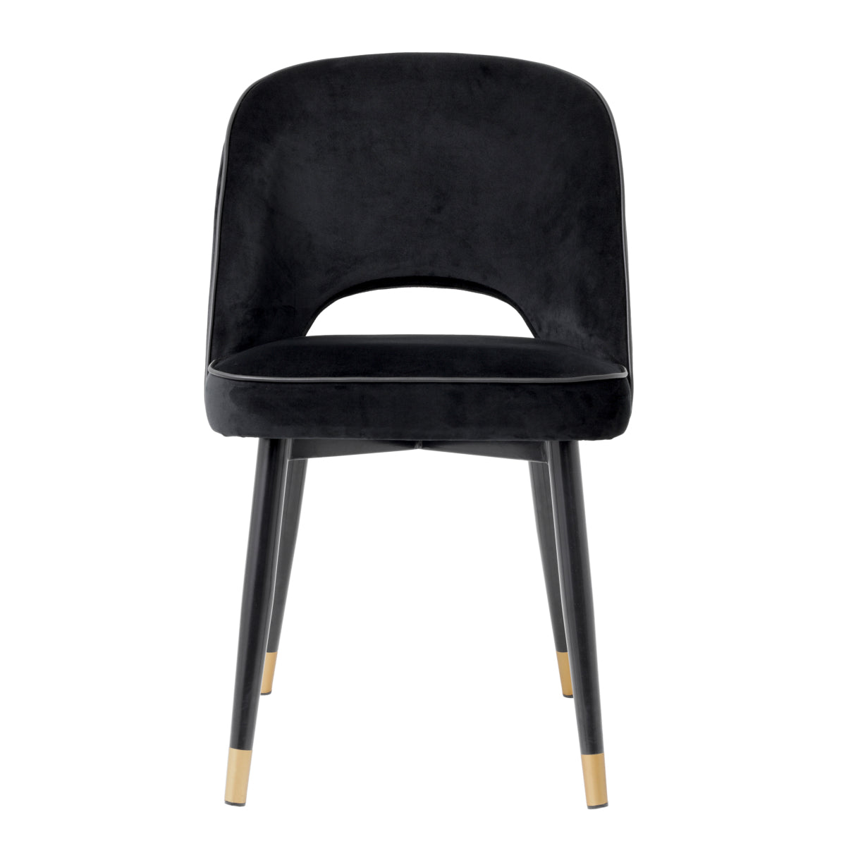 Black Velvet Cut-Out Dining Chair (2) Cliff