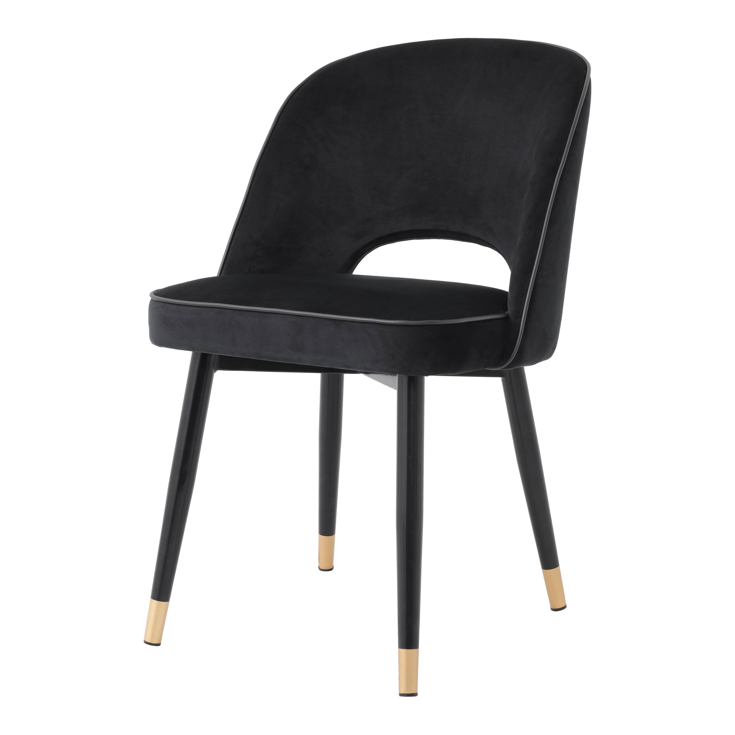Black Velvet Cut-Out Dining Chair (2) Cliff