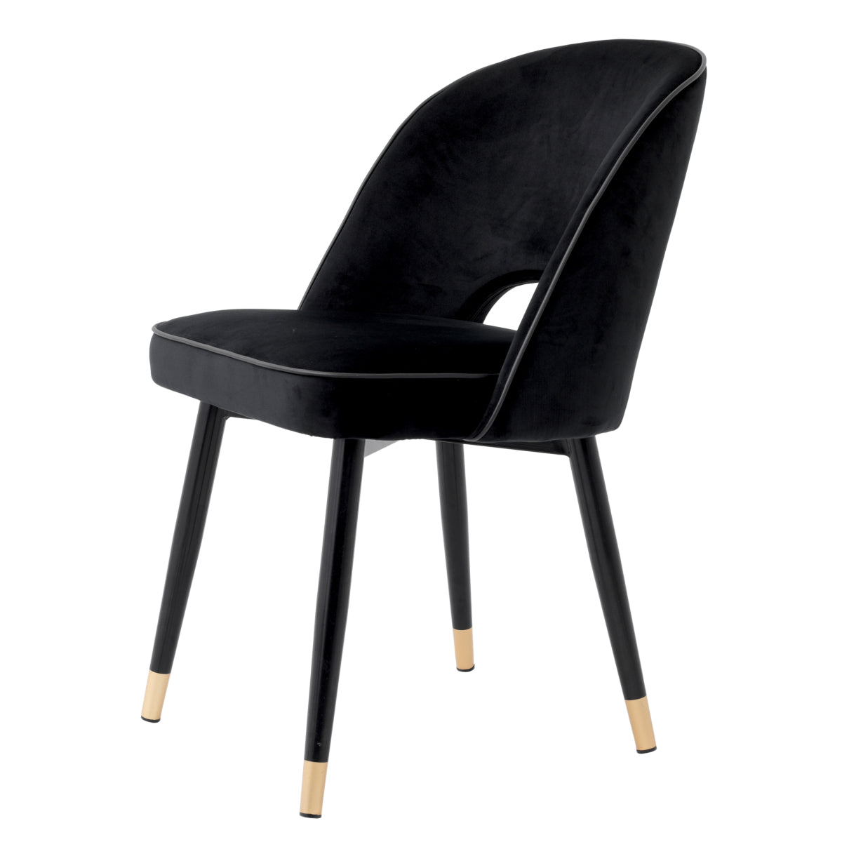 Black Velvet Cut-Out Dining Chair (2) Cliff