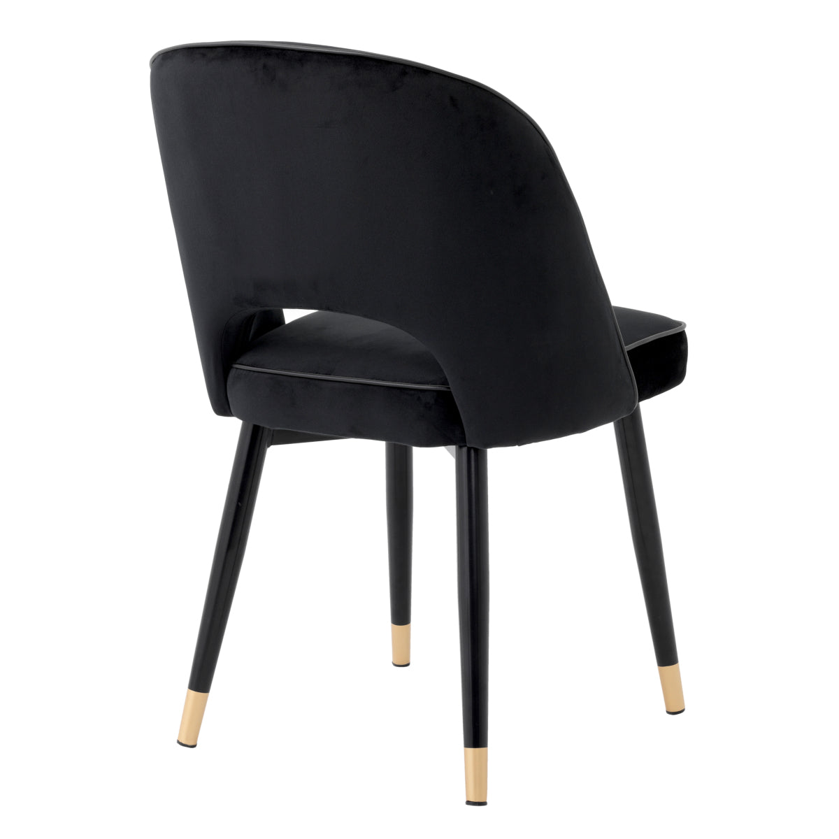 Black Velvet Cut-Out Dining Chair (2) Cliff