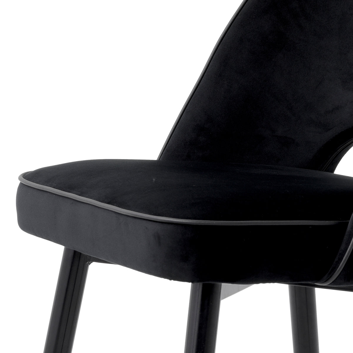 Black Velvet Cut-Out Dining Chair (2) Cliff
