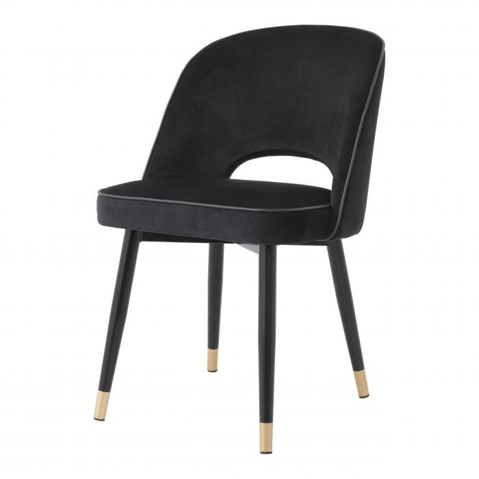 Dining Chair Cliff roche black velvet set of 2