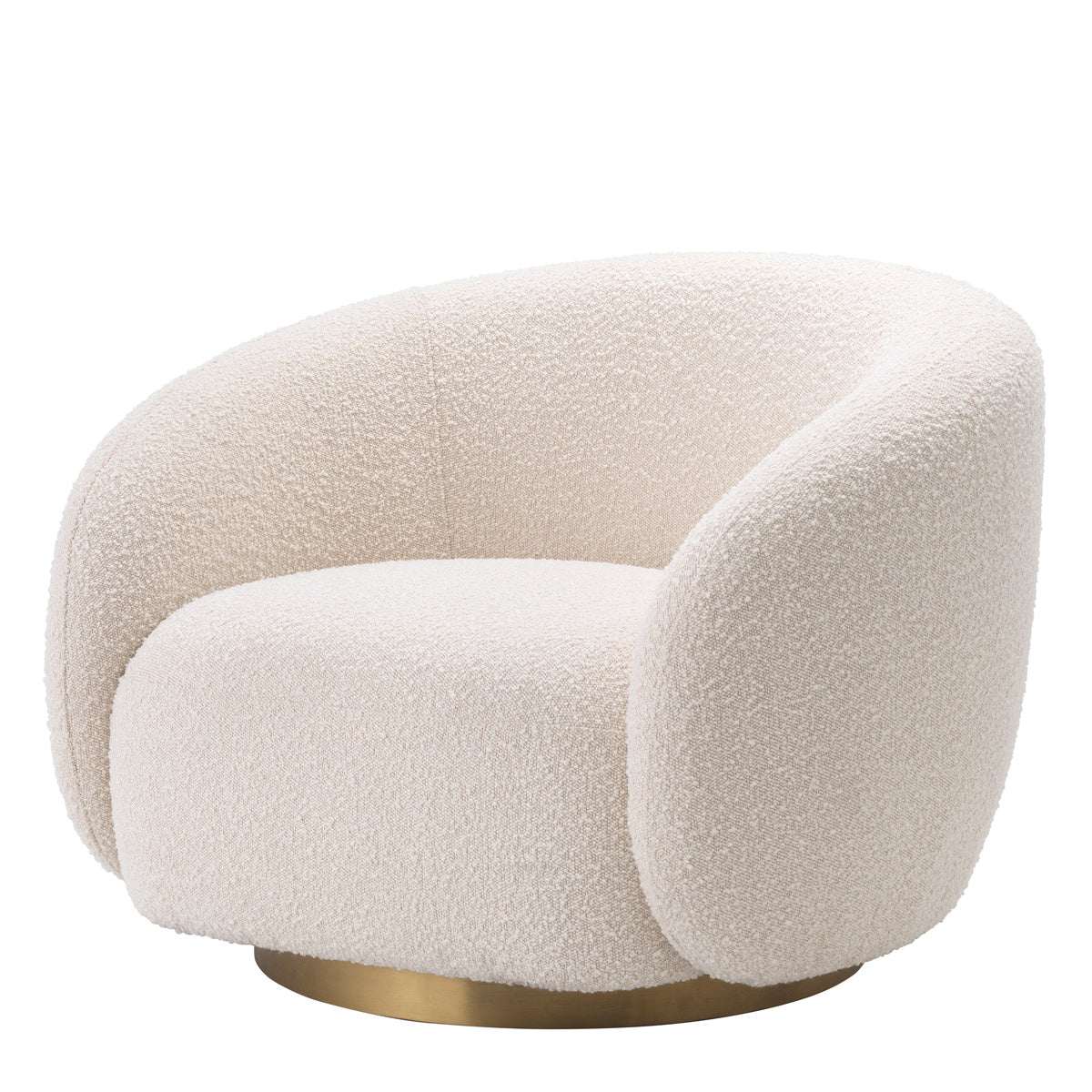 Bouclé Cream Swivel Accent Armchair Brice