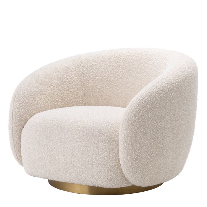 Swivel Chair Brice bouclé cream