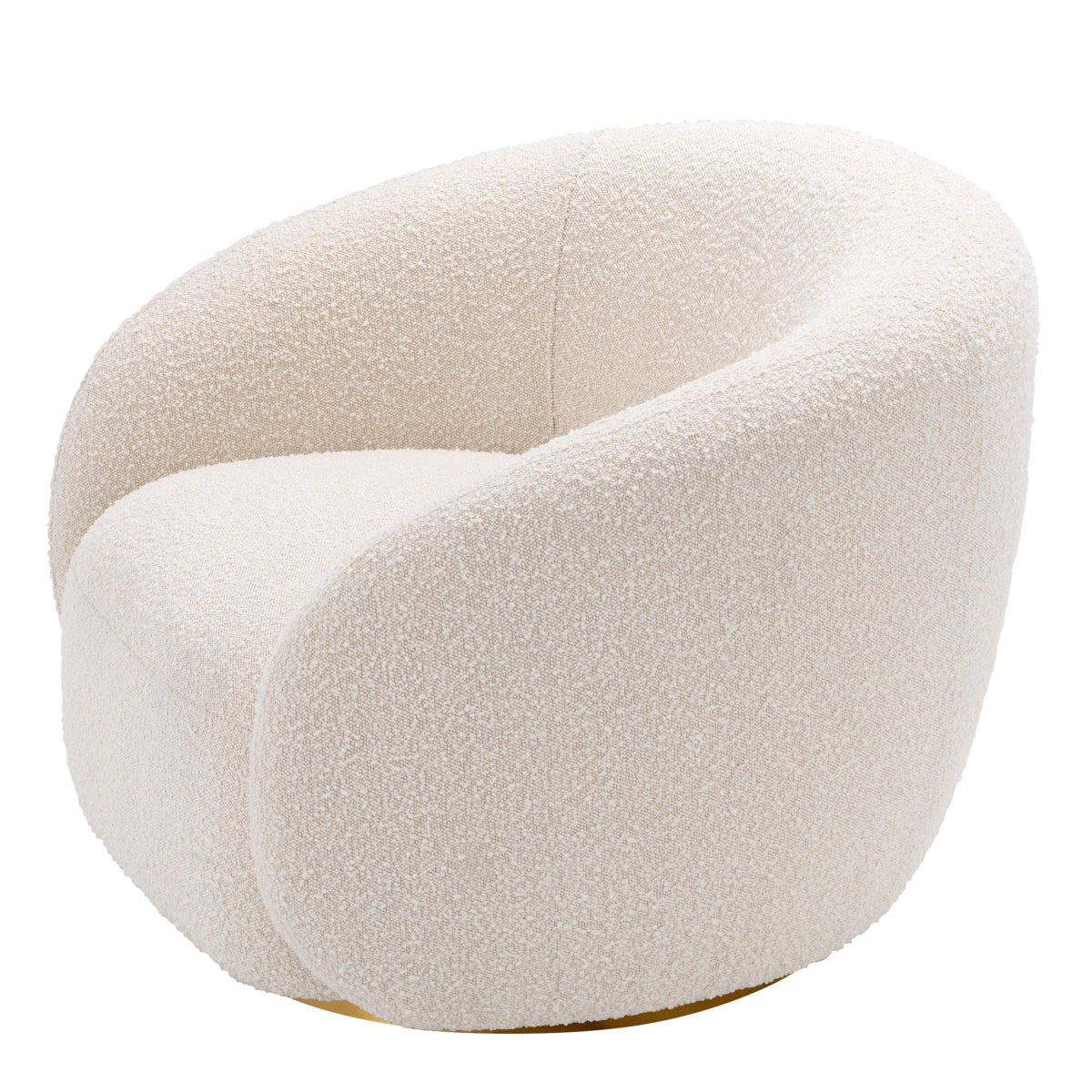 Bouclé Cream Swivel Accent Armchair Brice