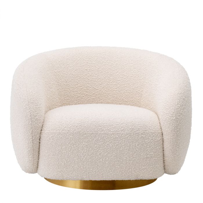 Swivel Chair Brice bouclé cream
