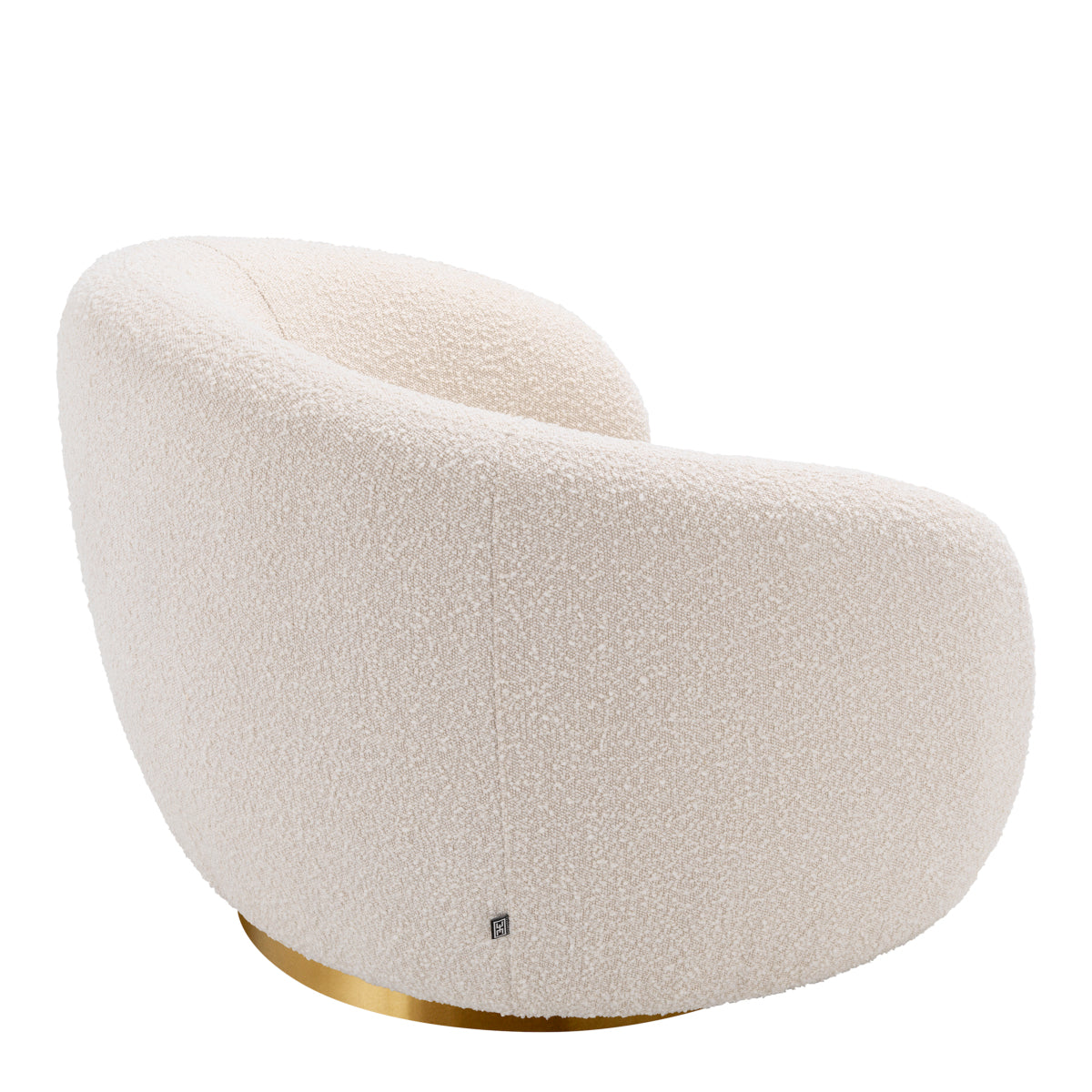 Bouclé Cream Swivel Accent Armchair Brice