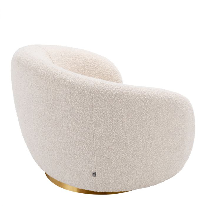 Swivel Chair Brice bouclé cream