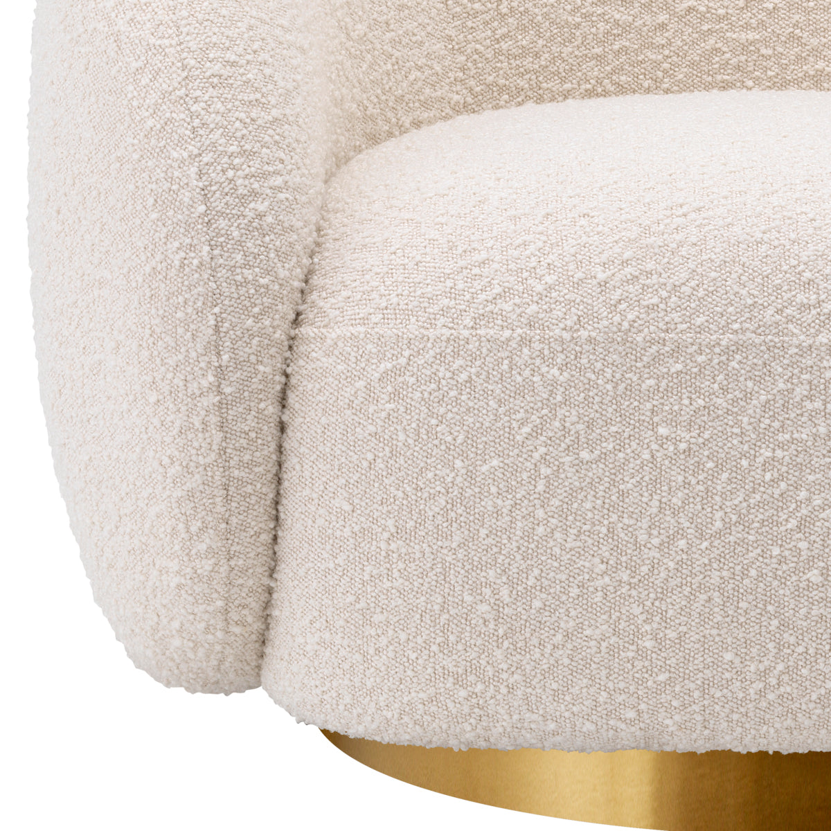 Bouclé Cream Swivel Accent Armchair Brice