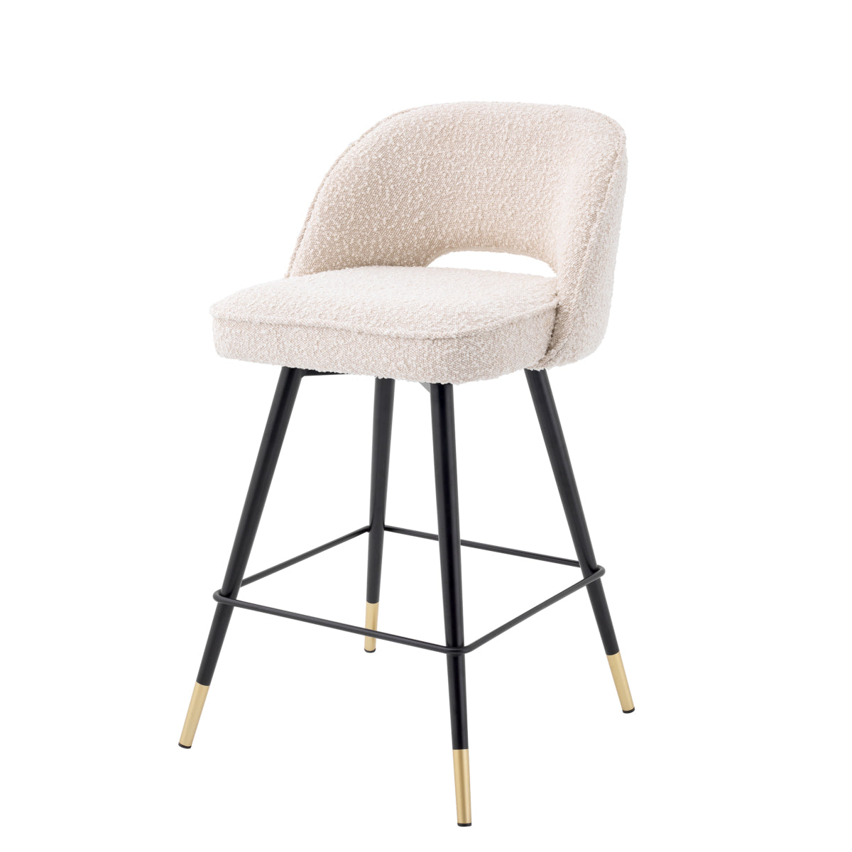 Bouclé Cream Swivel Counter Stools (2) Cliff