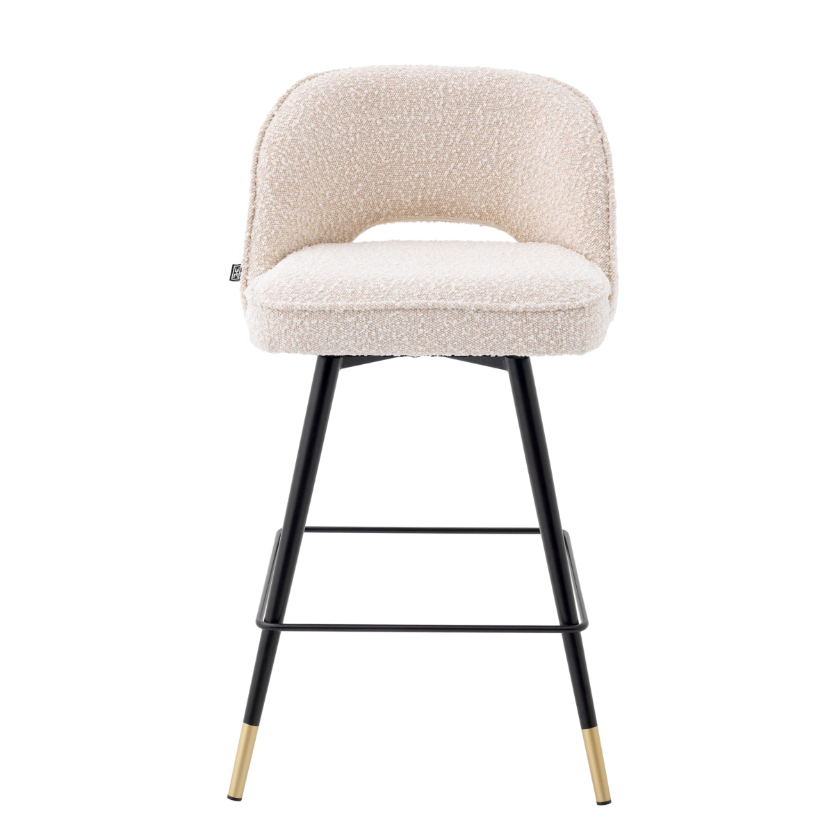 Bouclé Cream Swivel Counter Stools (2) Cliff