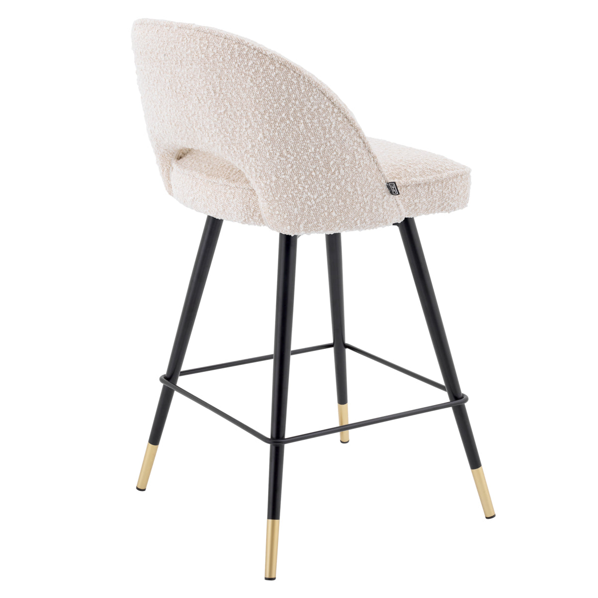 Bouclé Cream Swivel Counter Stools (2) Cliff