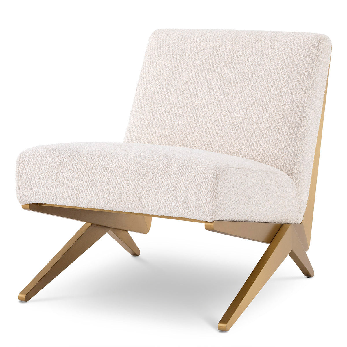 Cream Bouclé Lounge Chair Fico | Eichholtzmh.com