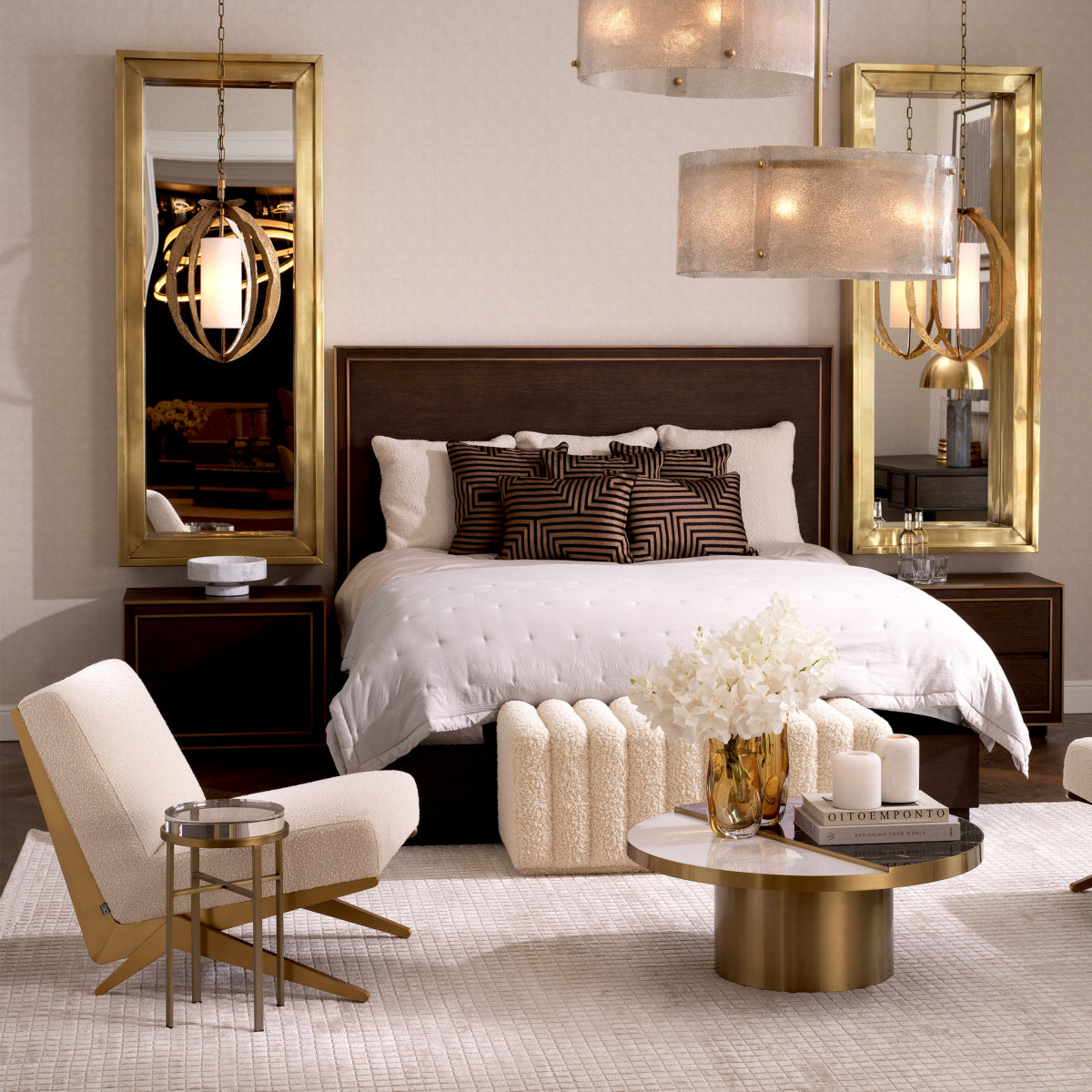 Cream Bouclé Lounge Chair Fico | Eichholtzmh.com