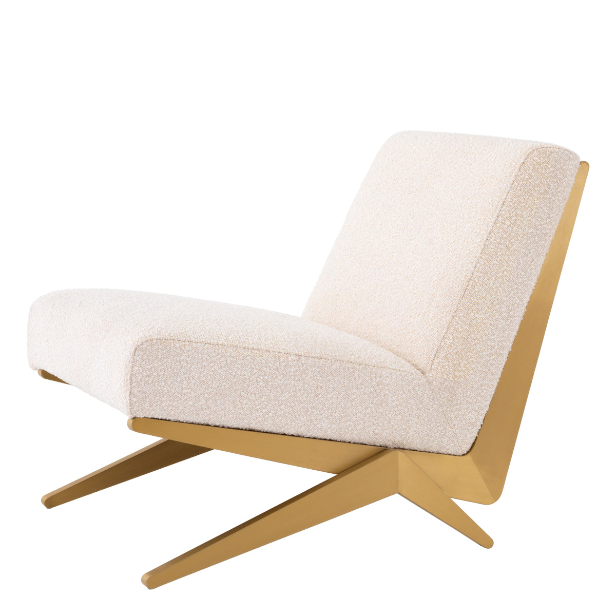 Cream Bouclé Lounge Chair Fico | Eichholtzmh.com