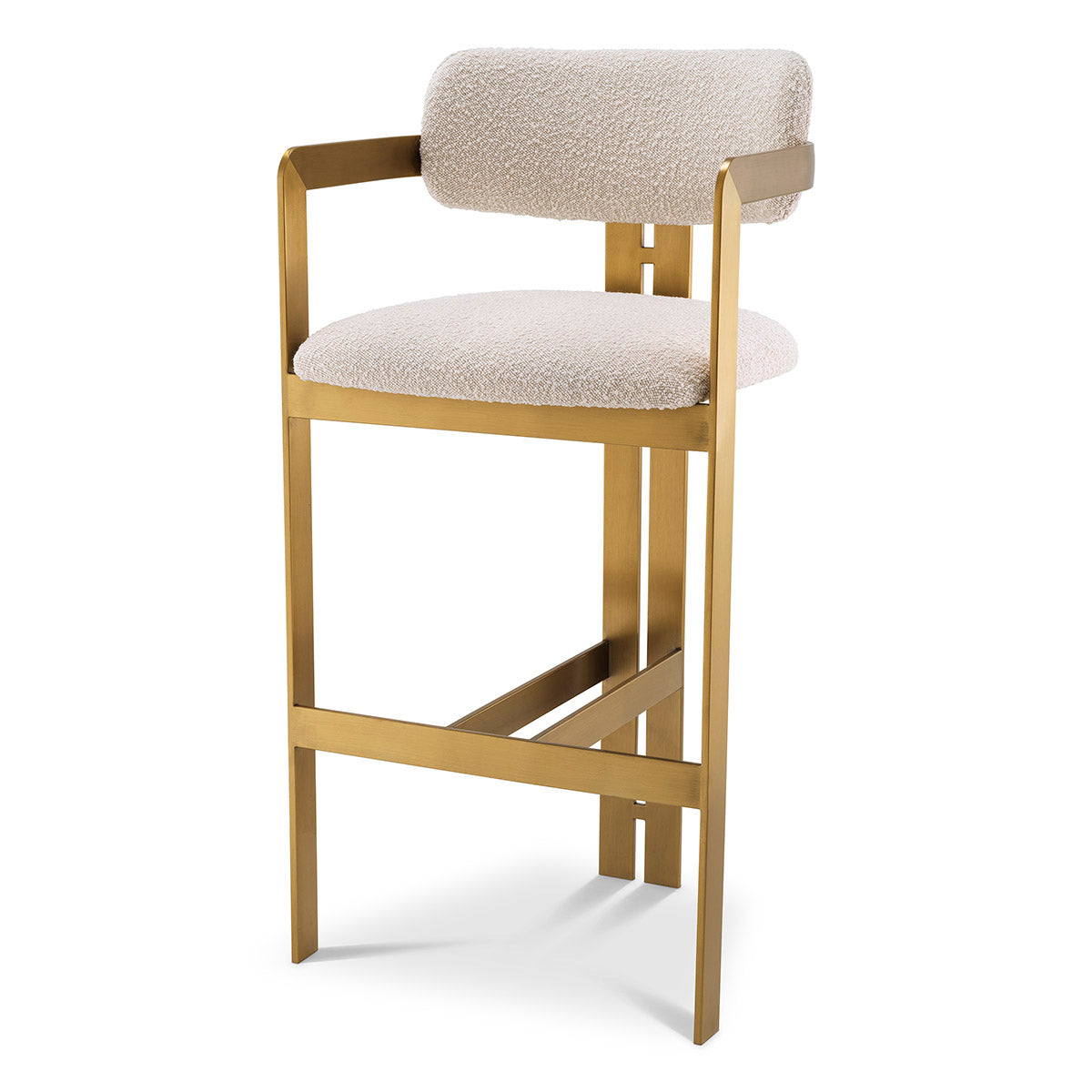 Gold Framed Bouclé Bar Stool Donato | Eichholtzmh.com