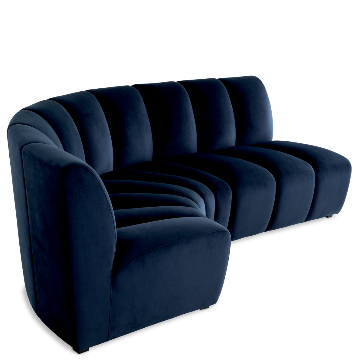 Velvet Channel Corner Sofa Lando