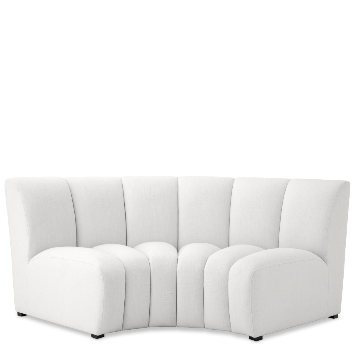 White Channel Stitched Corner Sofa Lando