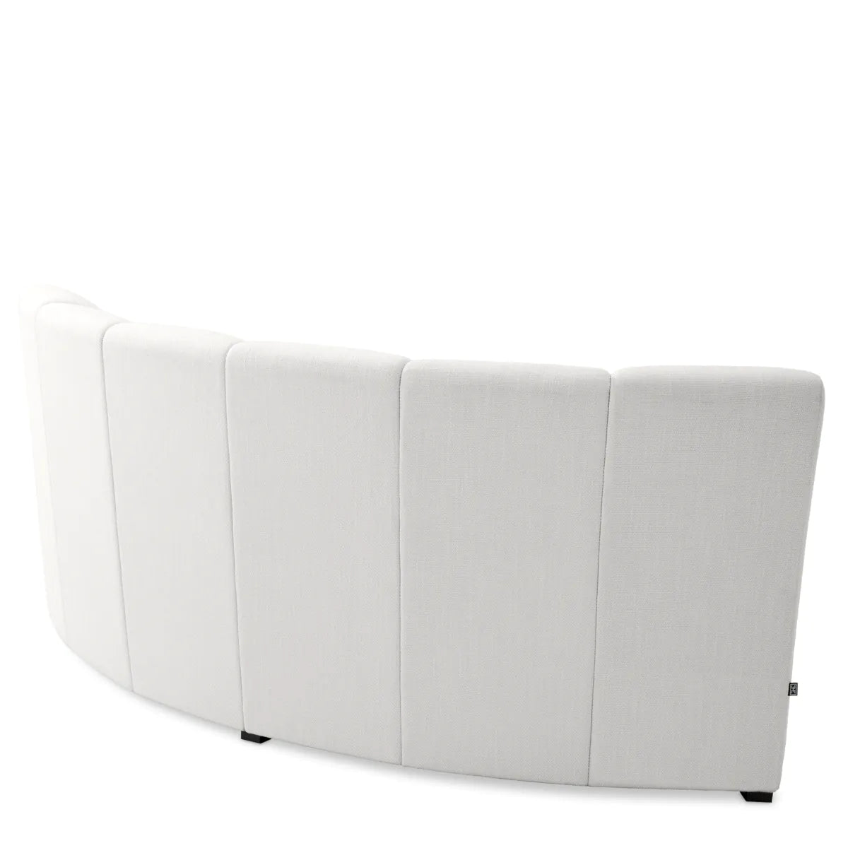 White Channel Stitched Corner Sofa Lando