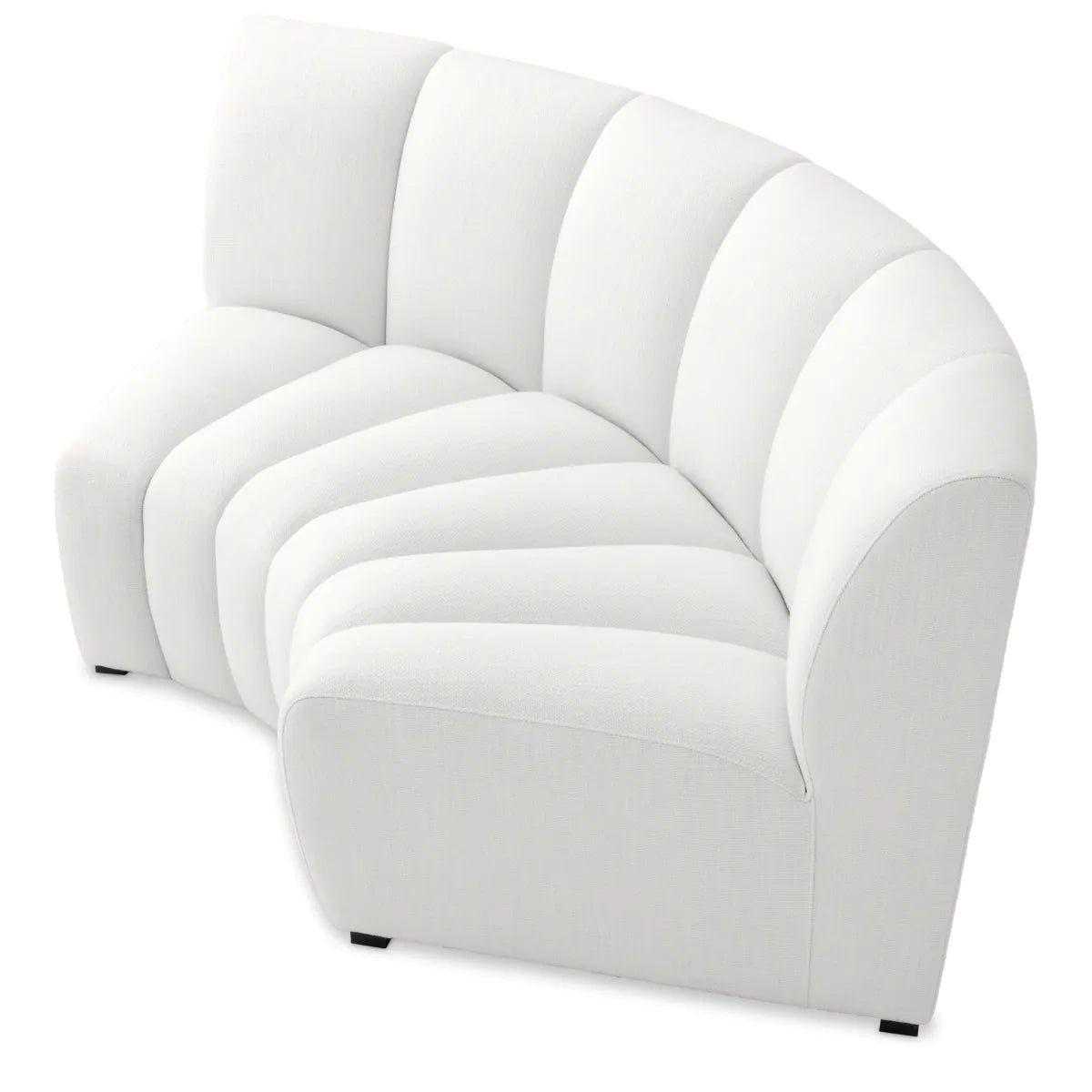 White Channel Stitched Corner Sofa Lando