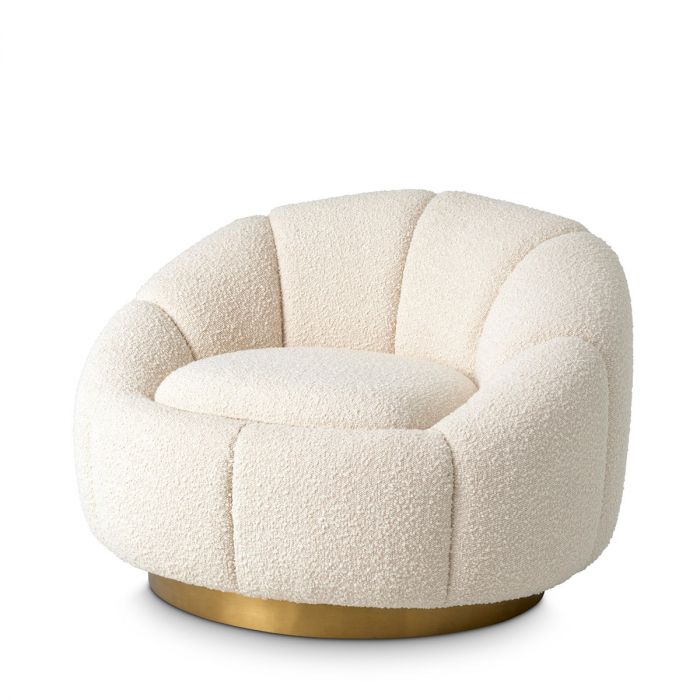 Swivel Chair Inger bouclé cream