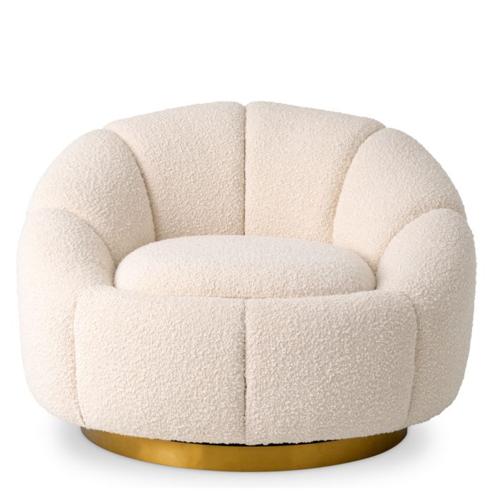 Swivel Chair Inger bouclé cream